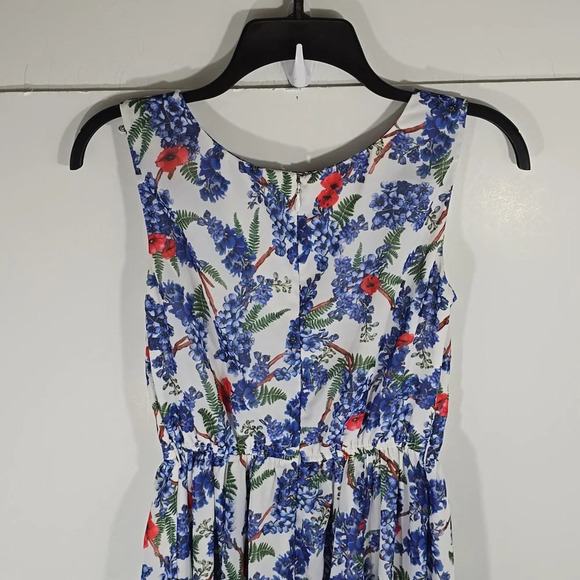 {eShakti} Pleat Bib Floral Print Georgette Maxi Dress - Size XS (2) - Picture 11 of 17